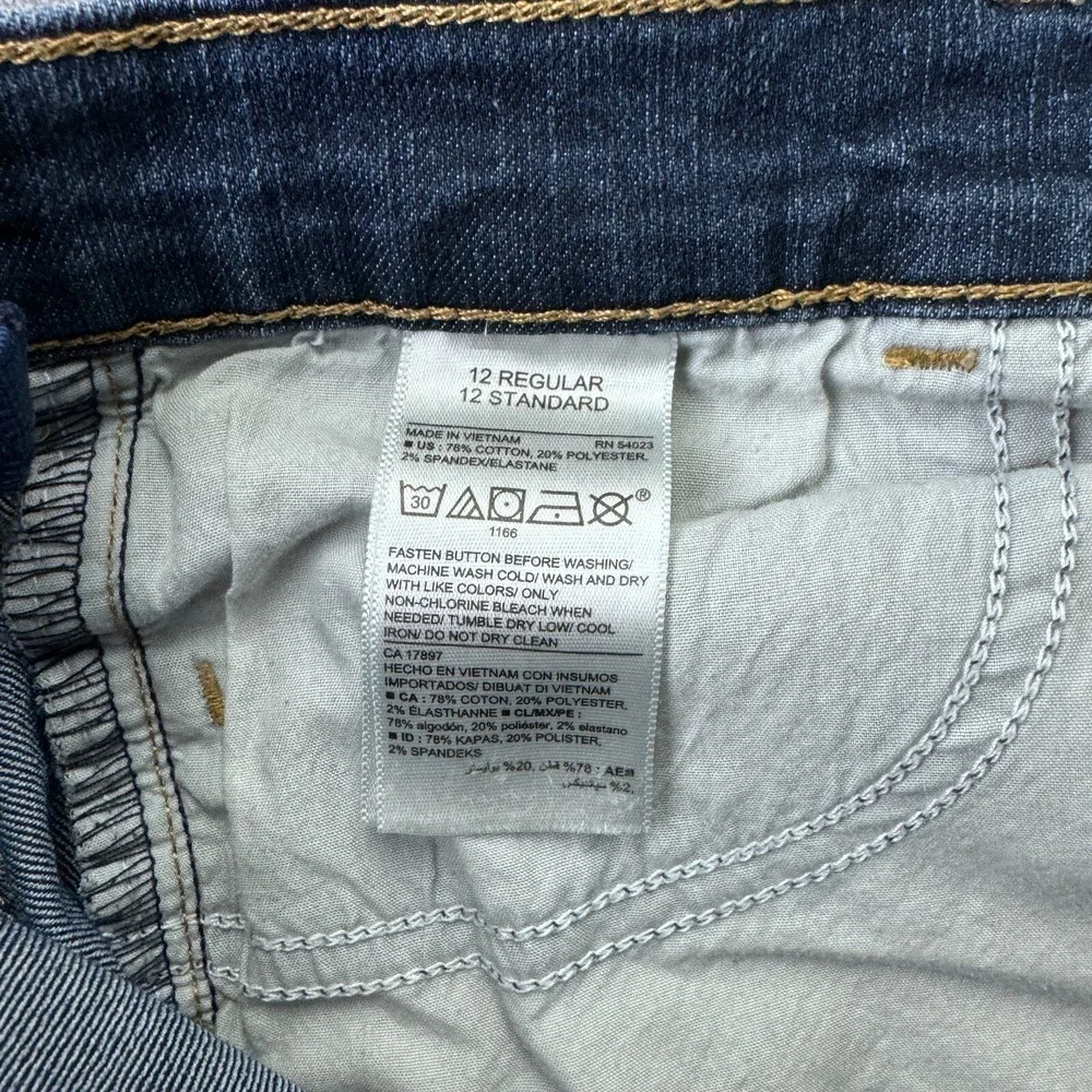 Old Navy Jeans Girls 12 Blue Medium Wash Skinny Stretch Denim Retro Classic Fit